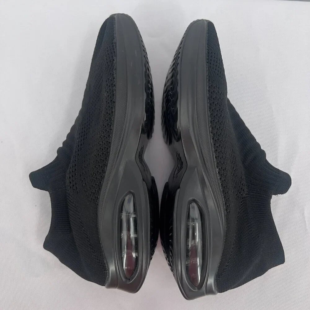 Men’s Black Knit Slip-On Sneakers with Air Cushion Sole – Size 40 US 7 NWOT
